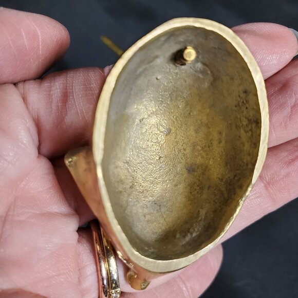 VTG Solid Brass Mouse Note Spike Mid Century Canadian Brass Desk Paper Spike Whi - Picture 6 of 9